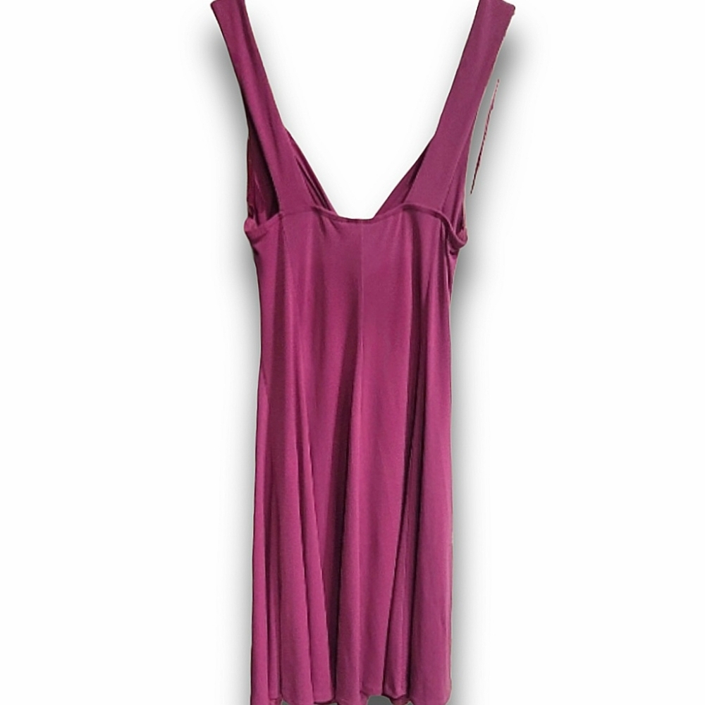 VTG Moda International Sleeveless Purple Fit & Flare Dress Small Sweetheart Neck - Picture 3 of 7